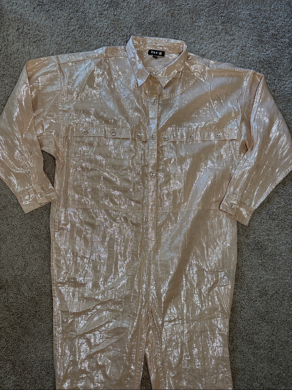Suzi Kondi Metallic Champagne Blouse - Picture 3 of 5